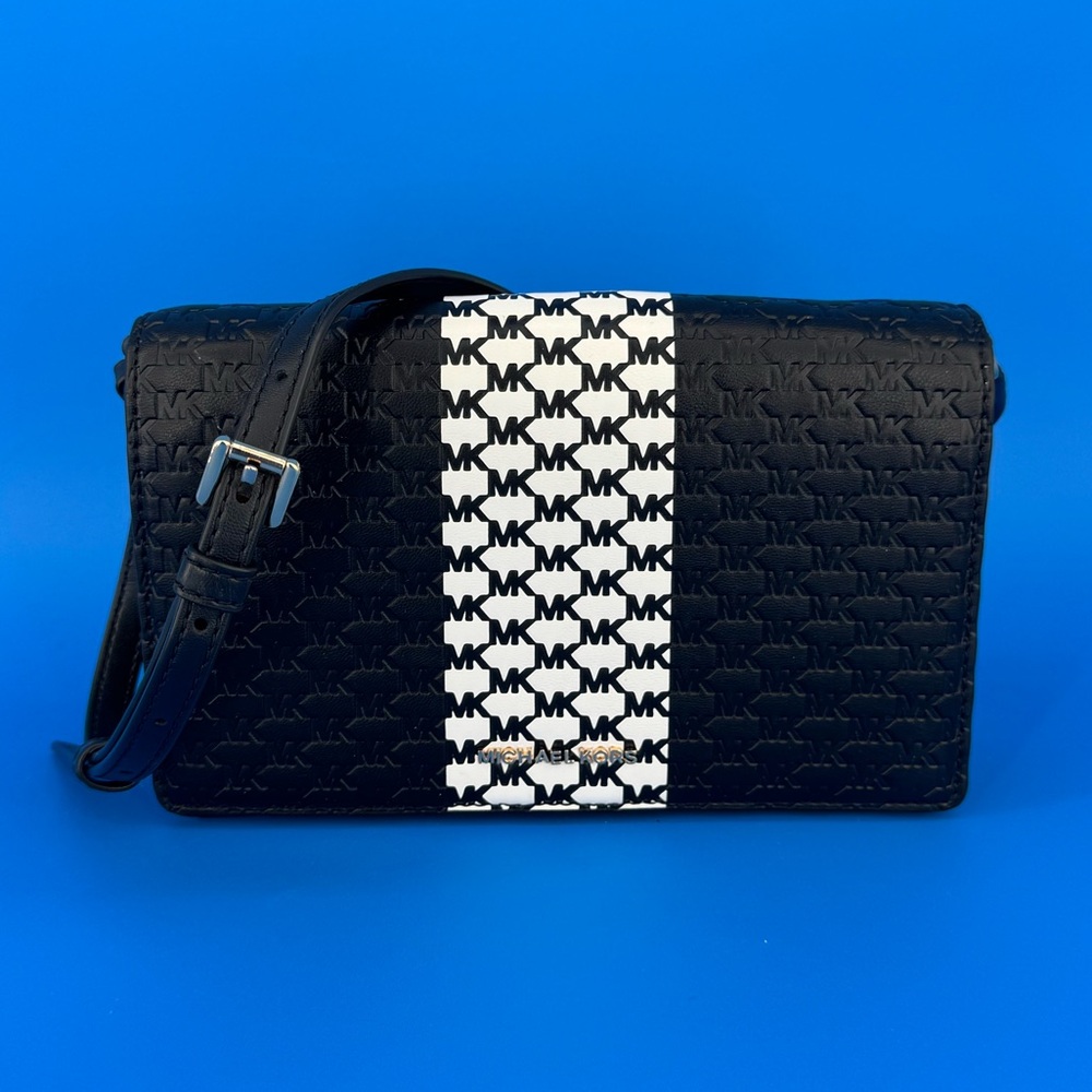 Michael Kors Jet Set Medium Embossed Flap Crossbody Bag